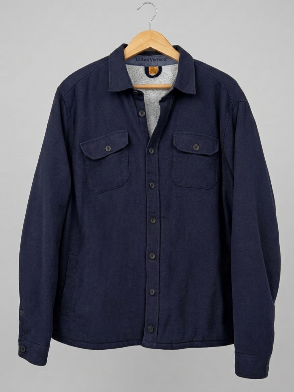Tailor Vintage Men’s Size XXL Navy Sherpa Fleece Lined Jacket Shacket